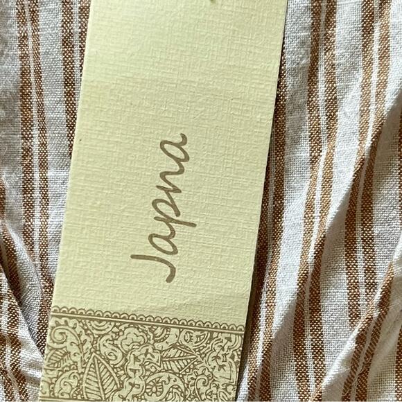 NWT Japna tan and cream v-neck peplum tank top blouse shirt size small S b20 - Picture 4 of 5